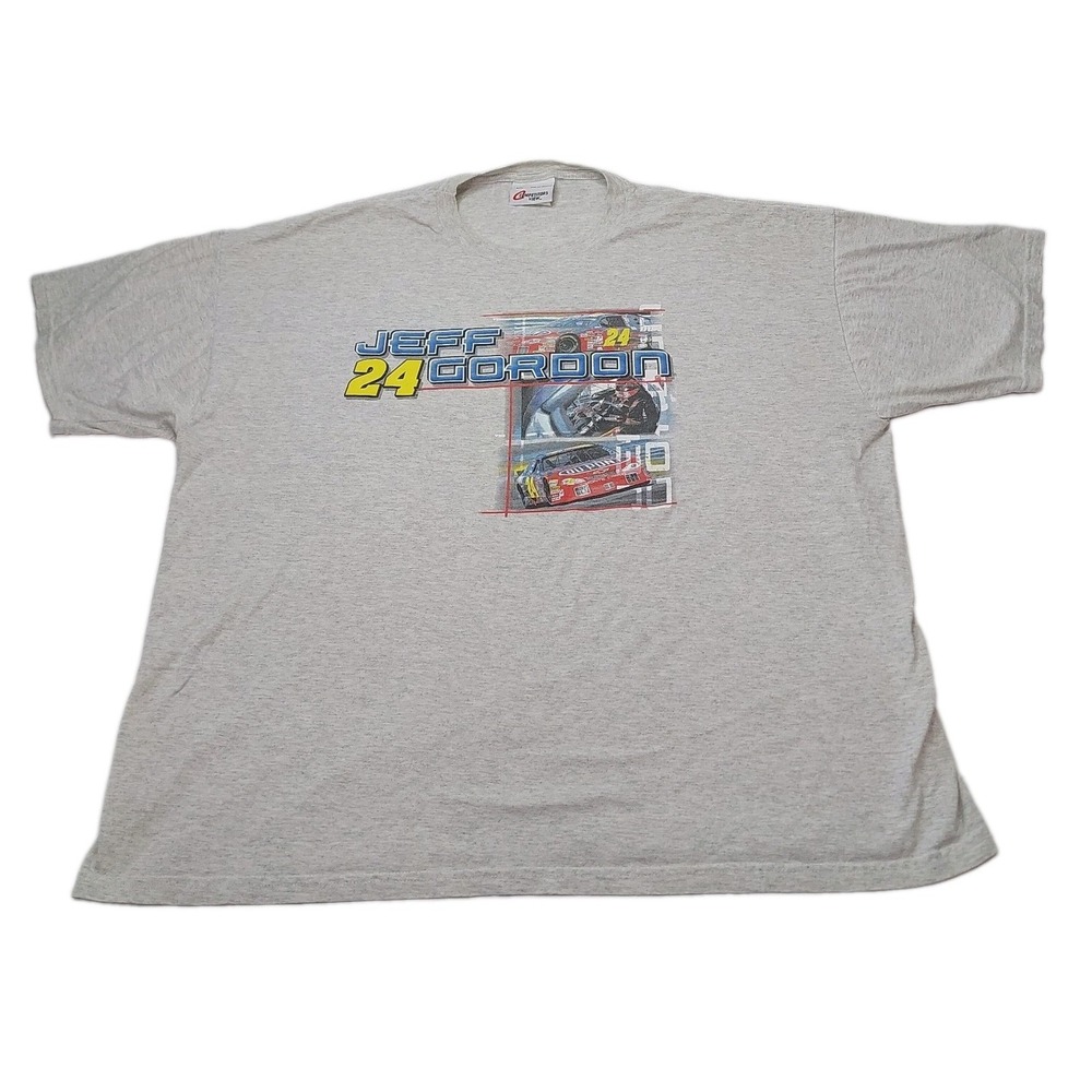 VTG 2002 NASCAR Jeff Gordon Race Schedule T Shirt Gray #24 Racing Mens 2XL